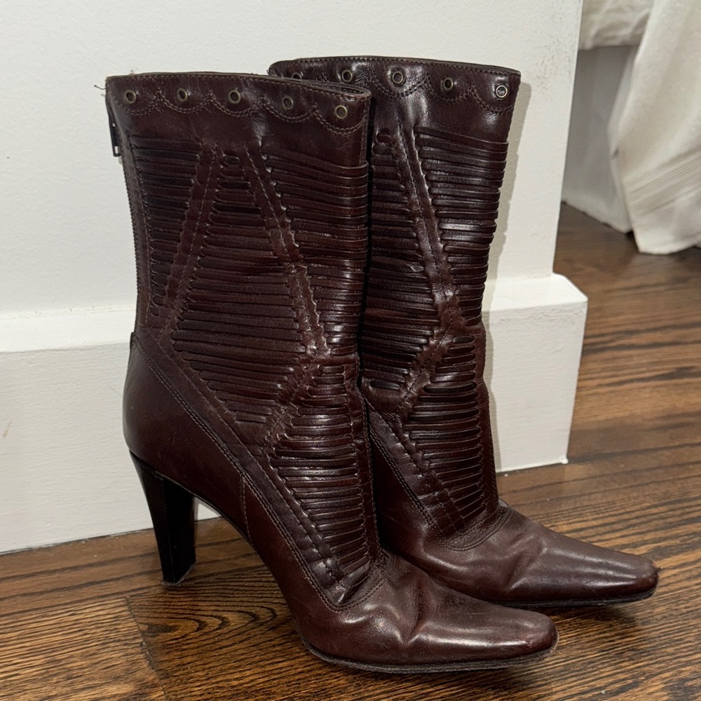 Vintage Vero Cuoio Women's Brown Heeled Boots